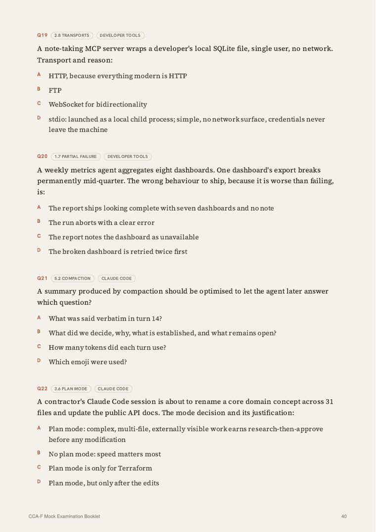 Mock examination paper page